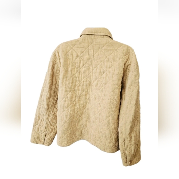 MADEWELL Desert Dune Tan Quilted Lightspun Cotton Cropped Jacket - Picture 7 of 16